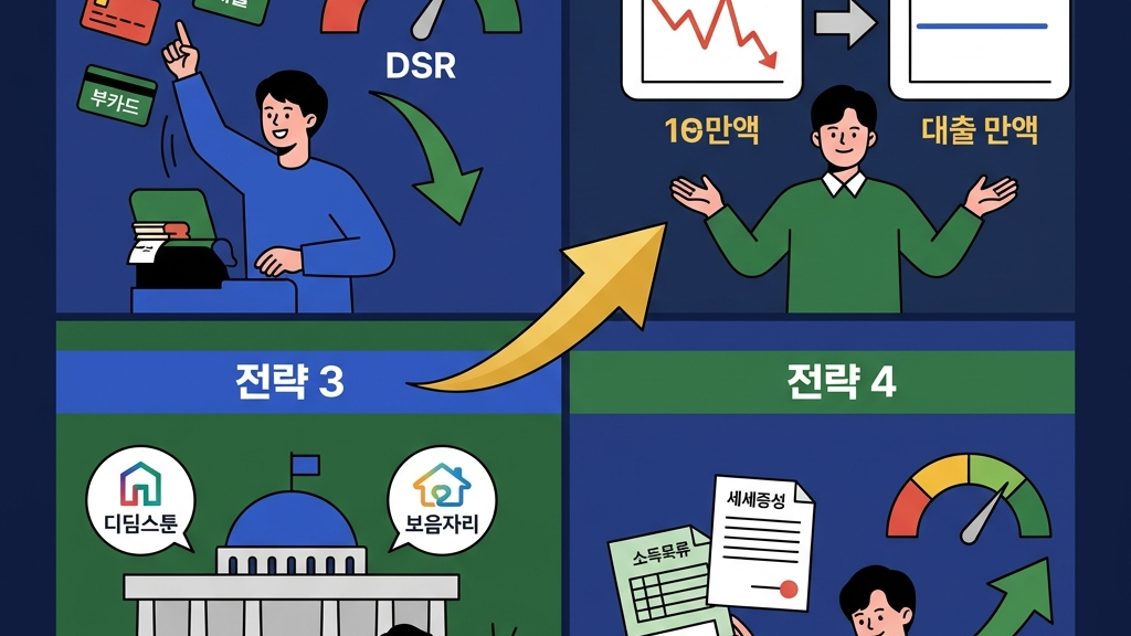 주택담보대출 한도 늘리는 4가지 전략 — 기존 대출 상환, 고정금리 선택, 정책금융 활용, 소득 증빙 최적화