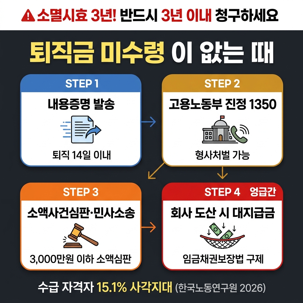퇴직금 미수령 대처법 4단계 — 소멸시효 3년, 대지급금 제도