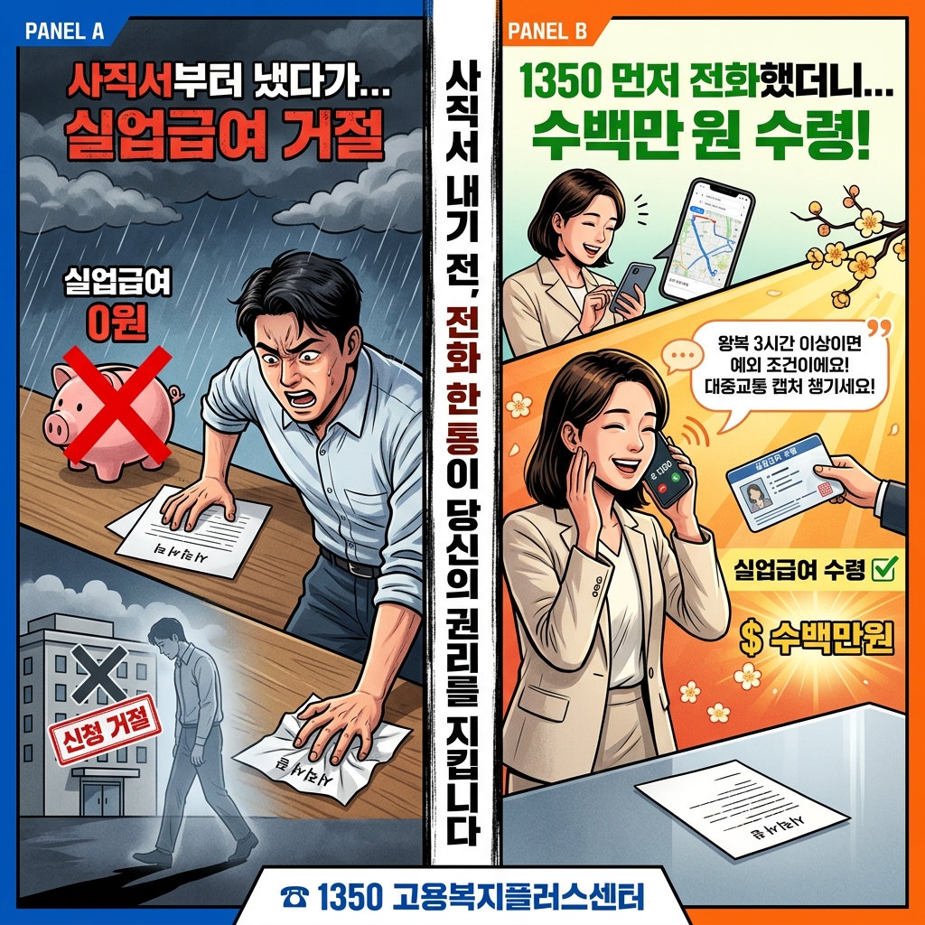 자진퇴사 실업급여 신청 절차 — 사직서 내기 전 1350 먼저 전화
