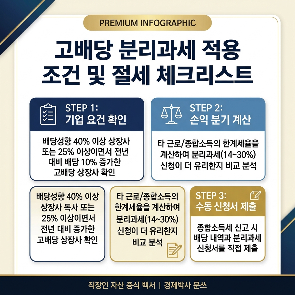 고배당 분리과세 적용 조건 및 절세 체크리스트