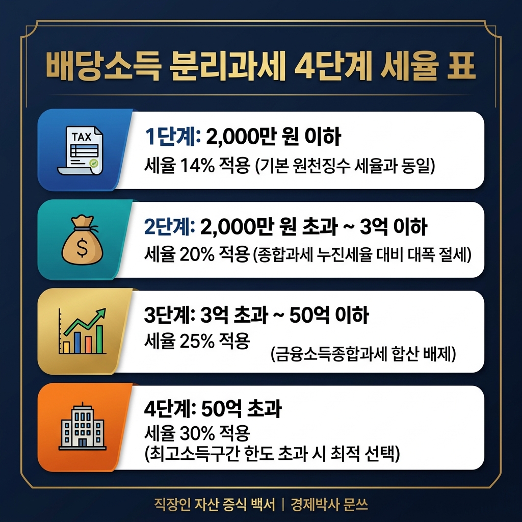 배당소득 분리과세 4단계 세율 표