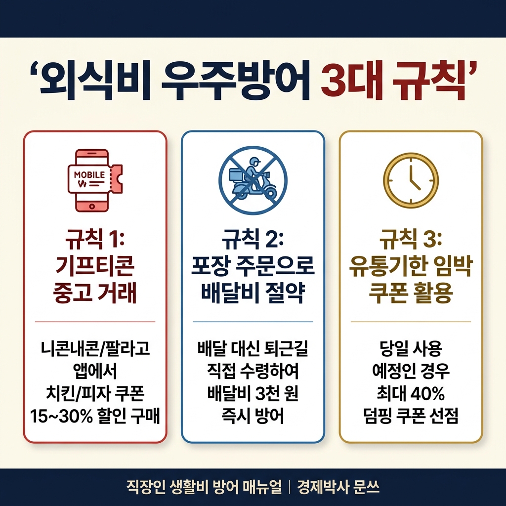외식비 우주방어 3대 규칙 인포그래픽