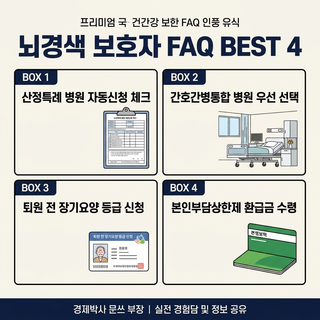뇌경색 보호자 FAQ BEST 4 요약 카드뉴스