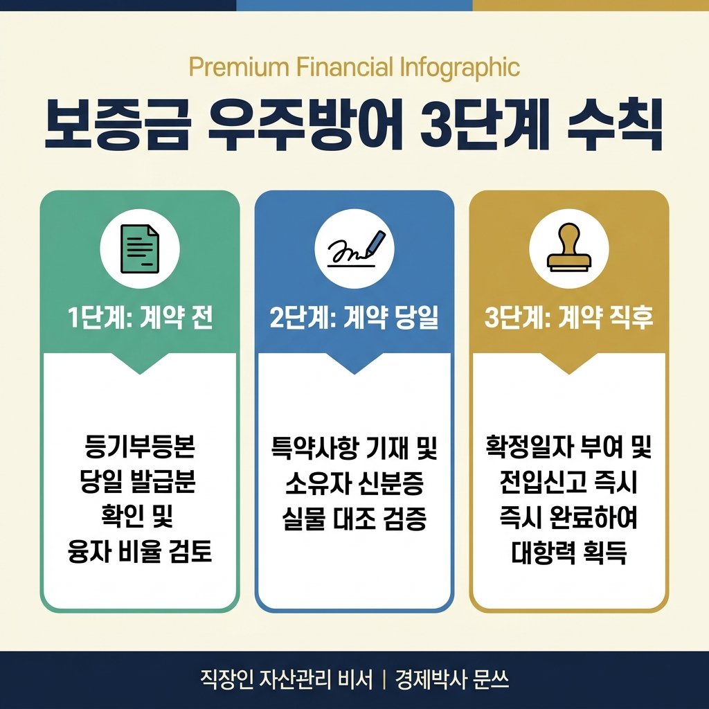 보증금 우주방어 3단계 수칙 인포그래픽