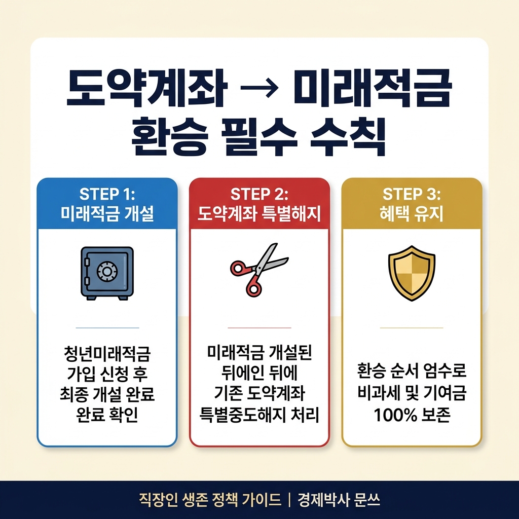 도약계좌 미래적금 환승 필수 수칙 인포그래픽