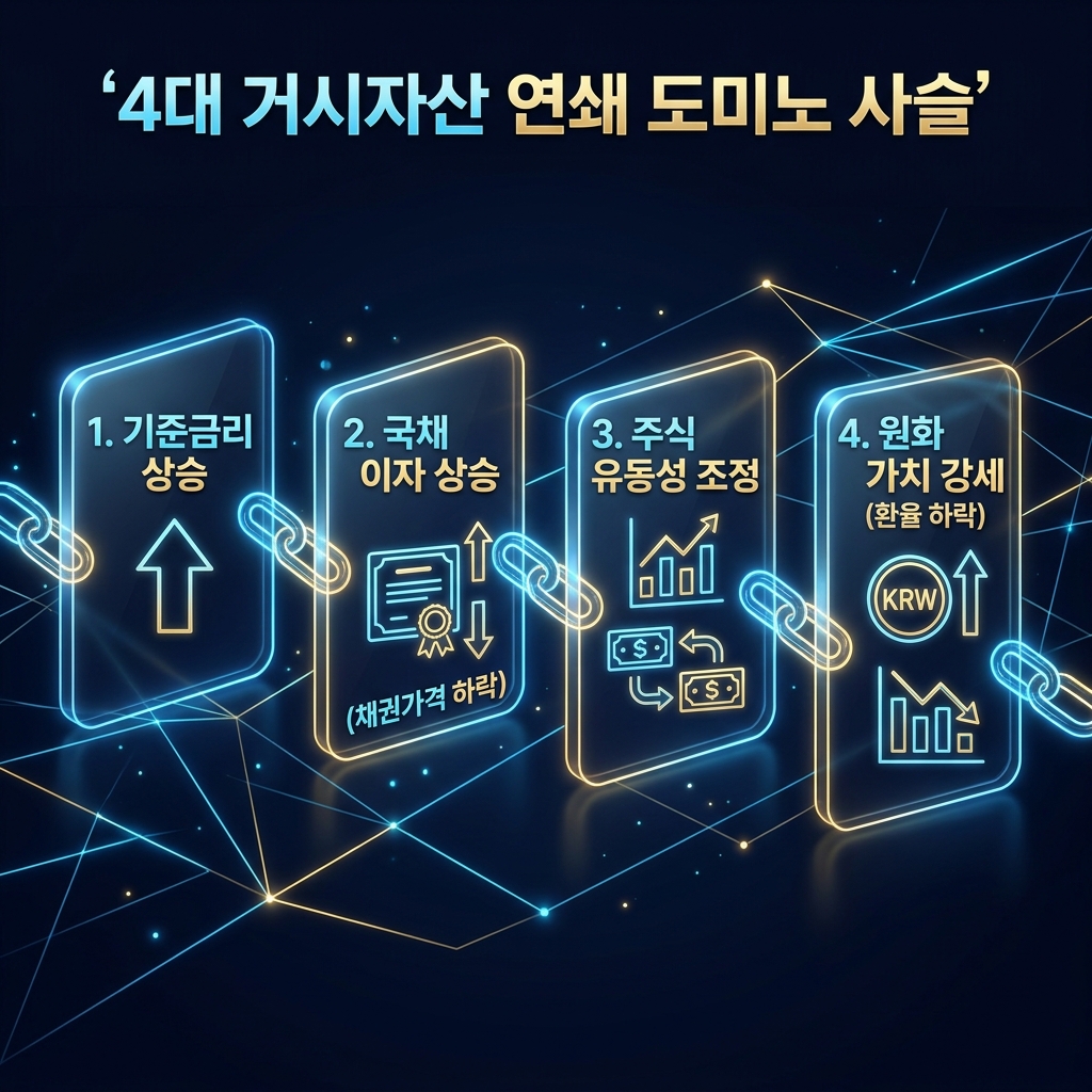 4대 자산 도미노 연쇄 반응 요약 카드뉴스
