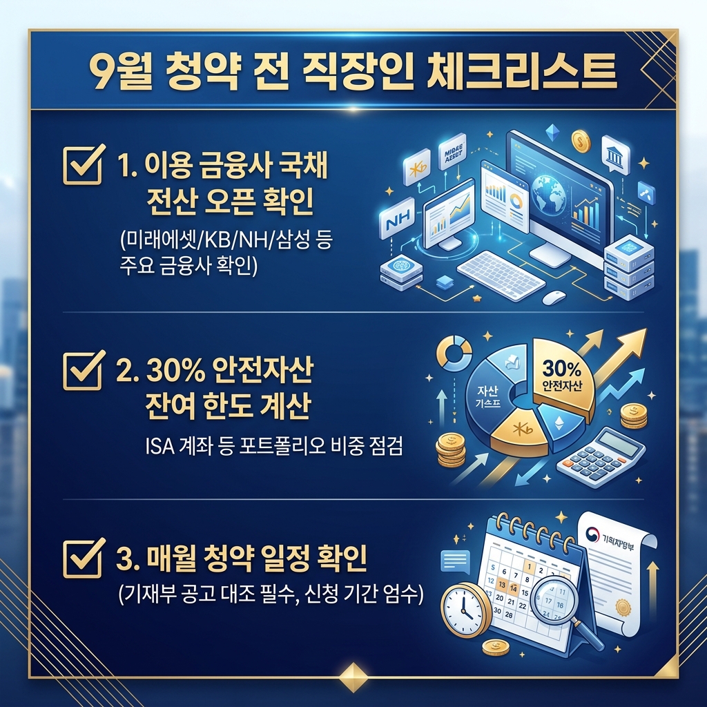 9월 청약 전 직장인 체크리스트 카드뉴스