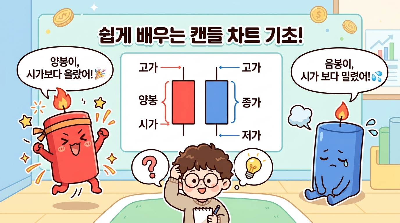 쉽게 배우는 캔들 차트 기초 만화 양봉이와 음봉이