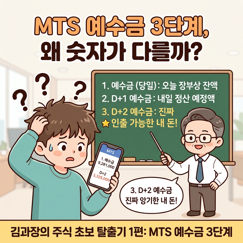 예수금 D+1 예수금 D+2 예수금 출금가능금액 차이 인포그래픽