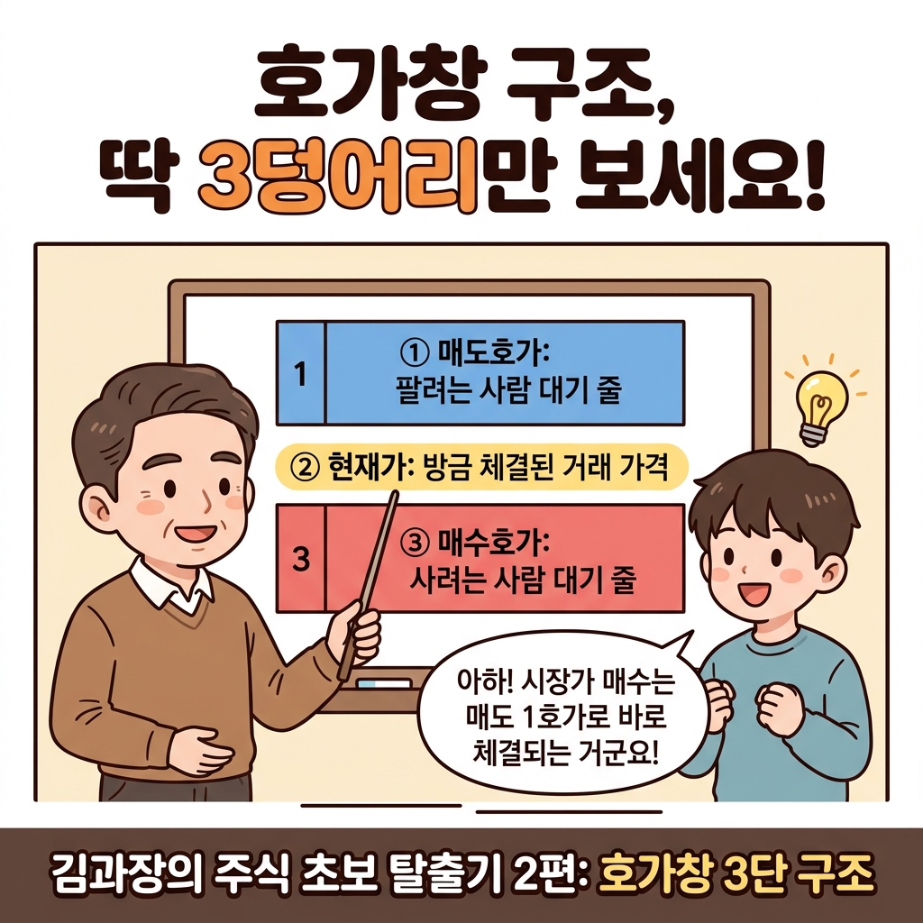 호가창 구조 매도호가 매수호가 현재가 인포그래픽